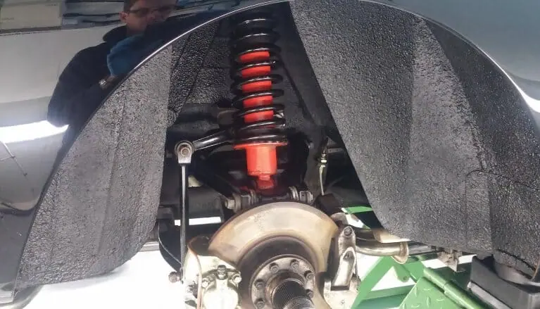 A wheel arch and suspension deep clean