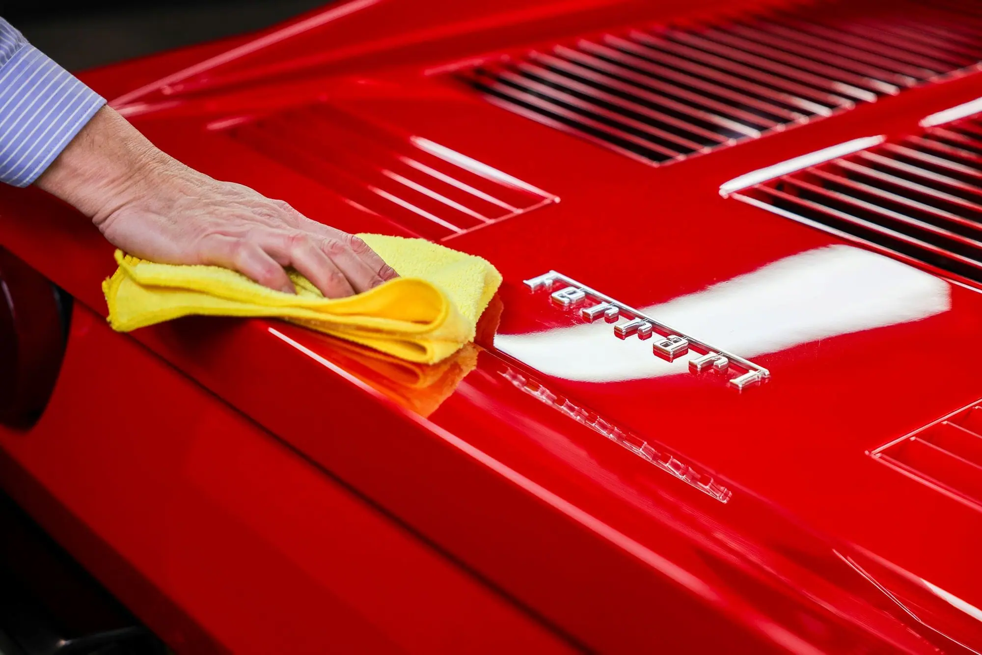 Paint and body care on a Ferrari