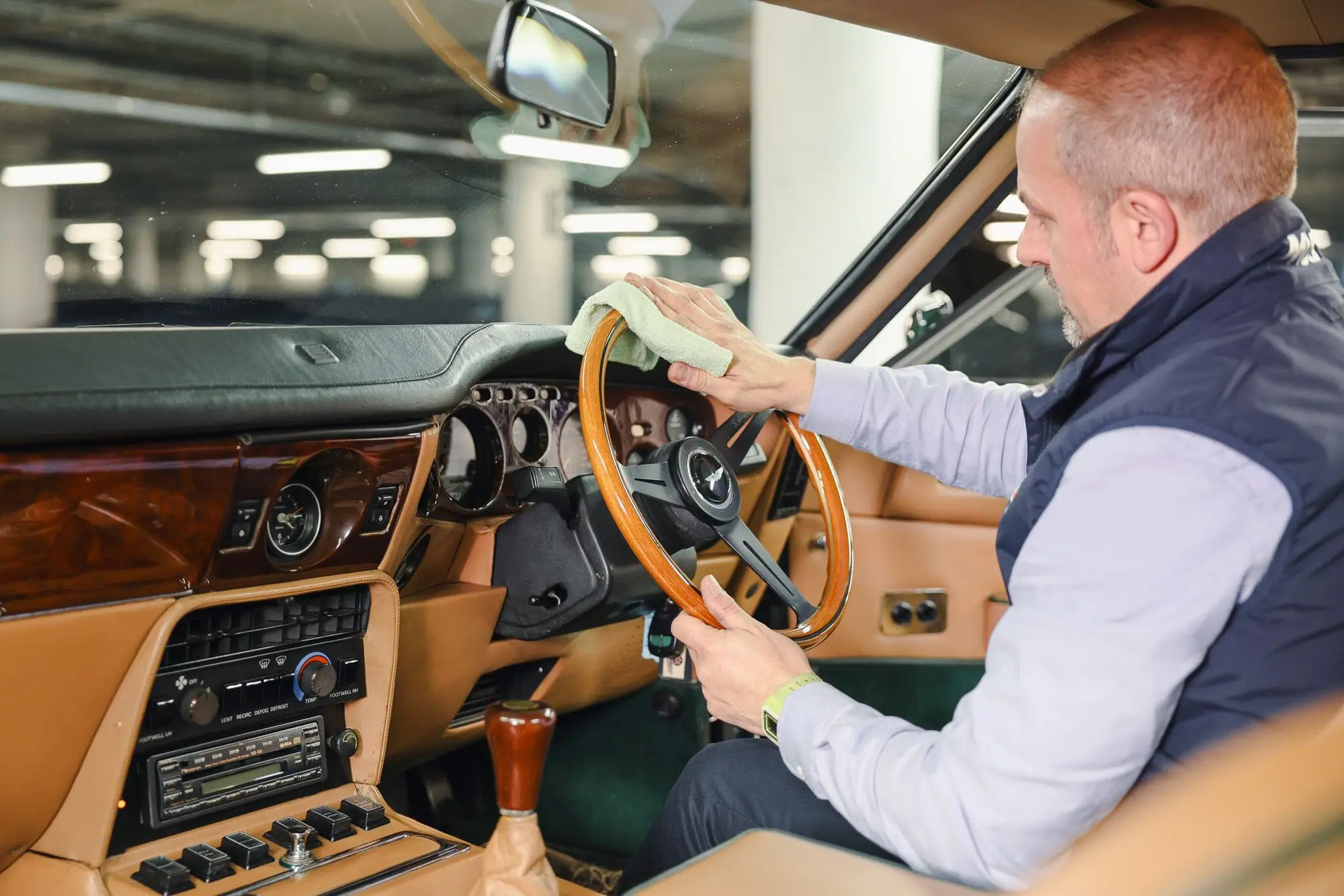 A classic interior cleaned by hand